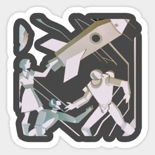 Retro Space Escape Sticker